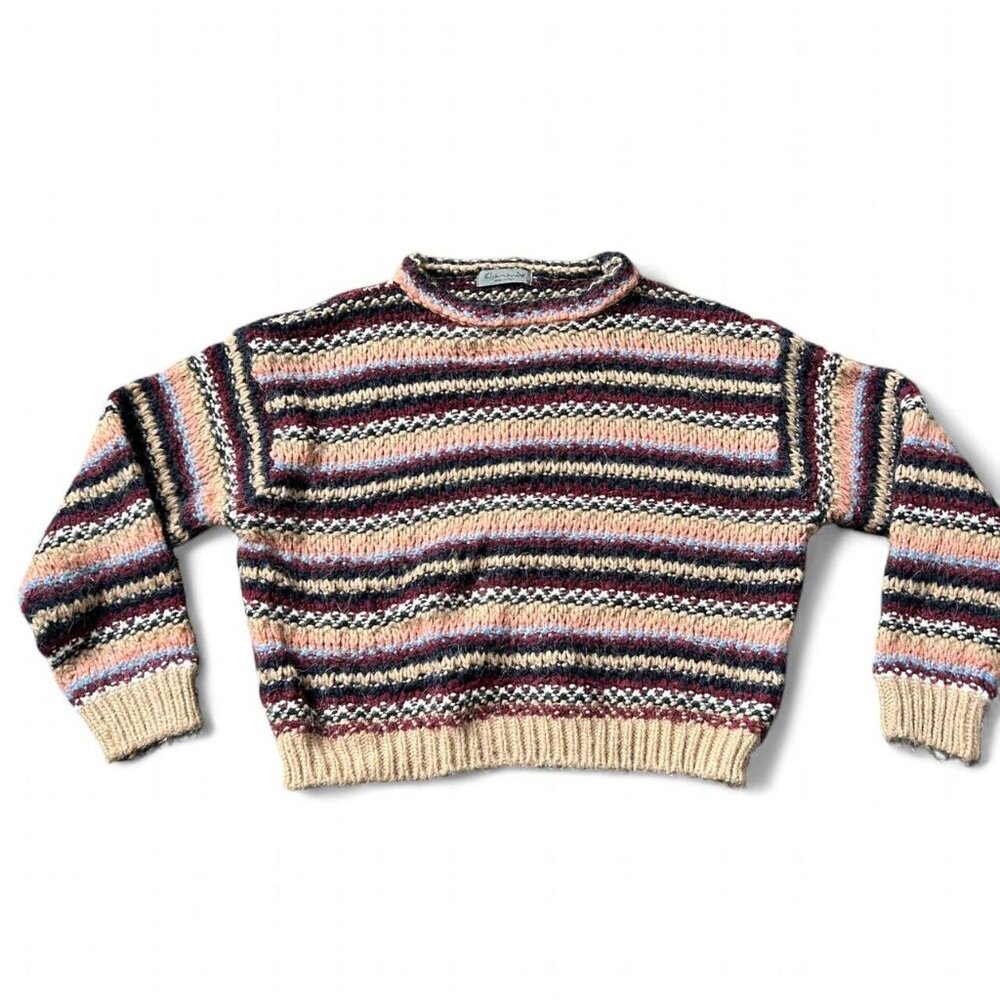 Elsamanda vintage multi-coloured ski winter knit sweater knitted size large